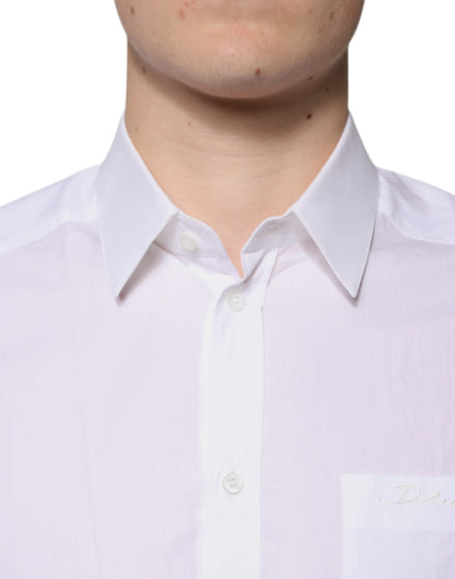 Dolce & Gabbana White Cotton Long Sleeves GOLD Dress Shirt by Dolce & Gabbana