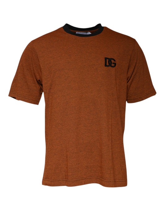 Dolce & Gabbana Brown DG Logo Polyester Crew Neck T-shirt by Dolce & Gabbana