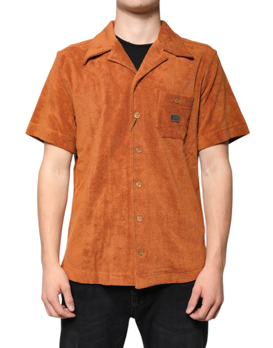 Dolce & Gabbana Hazel Cotton Velvet Button Down Collared Shirt by Dolce & Gabbana
