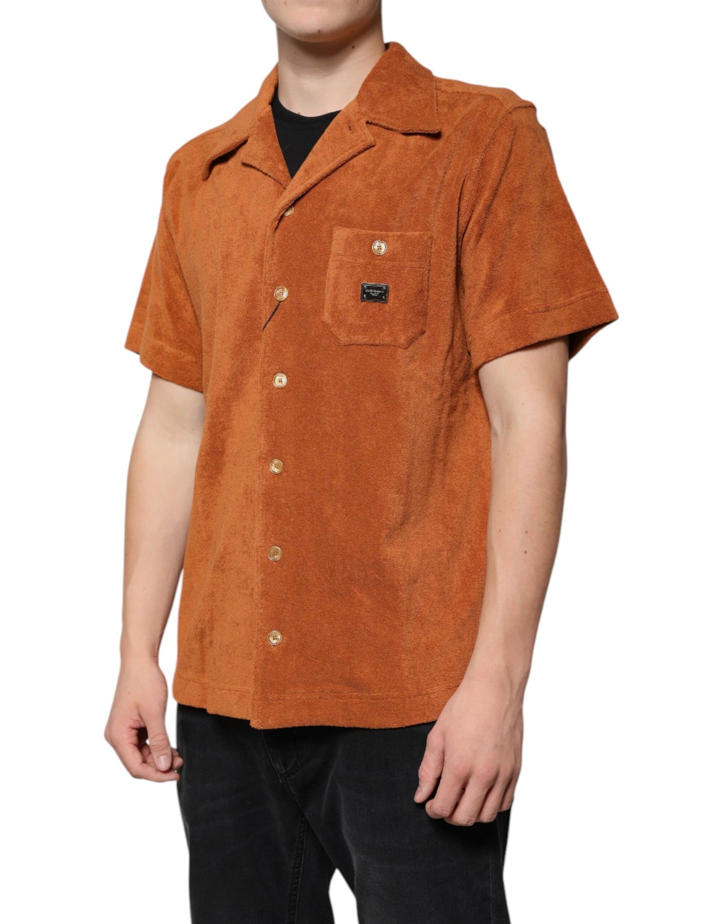 Dolce & Gabbana Hazel Cotton Velvet Button Down Collared Shirt by Dolce & Gabbana