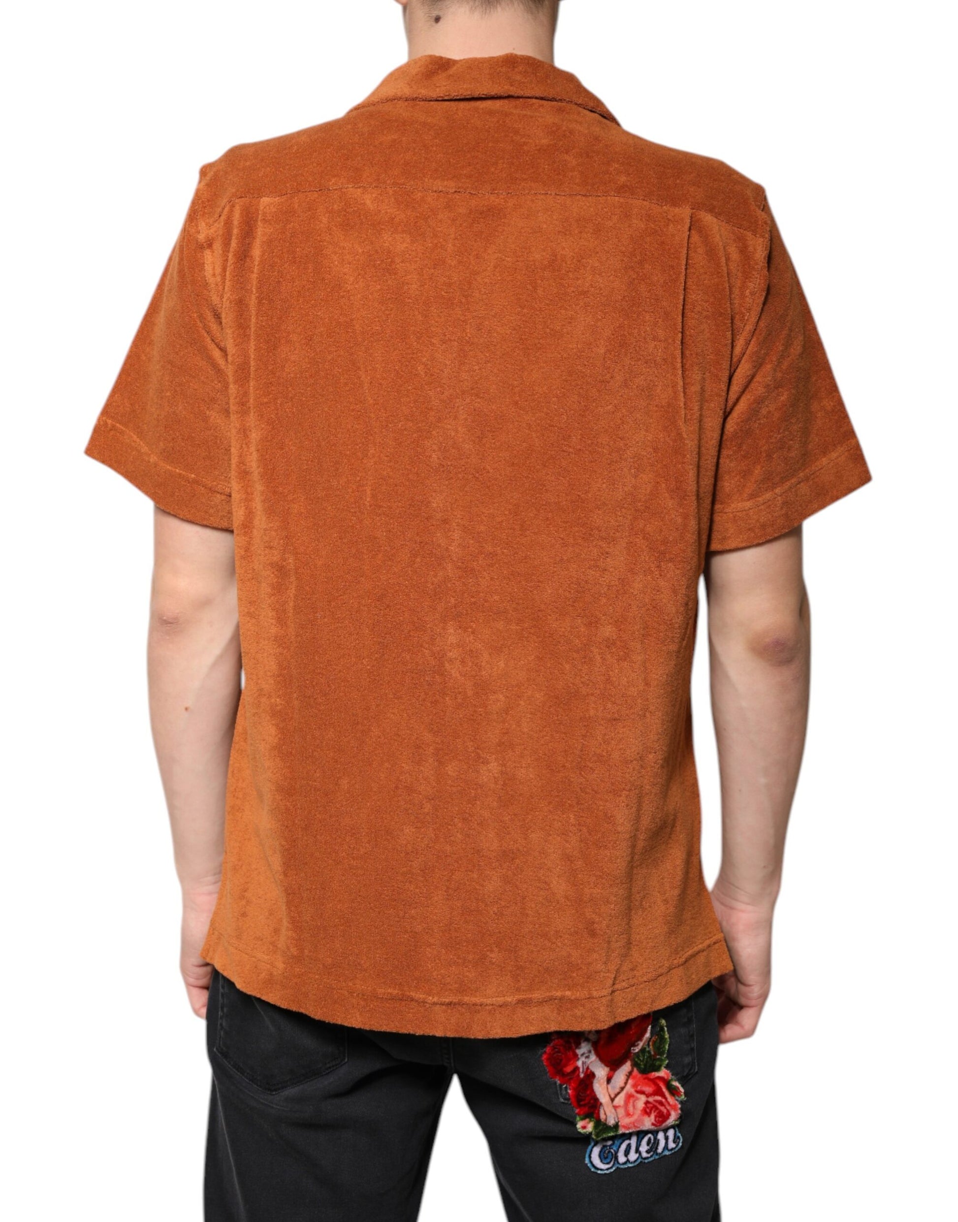 Dolce & Gabbana Hazel Cotton Velvet Button Down Collared Shirt by Dolce & Gabbana