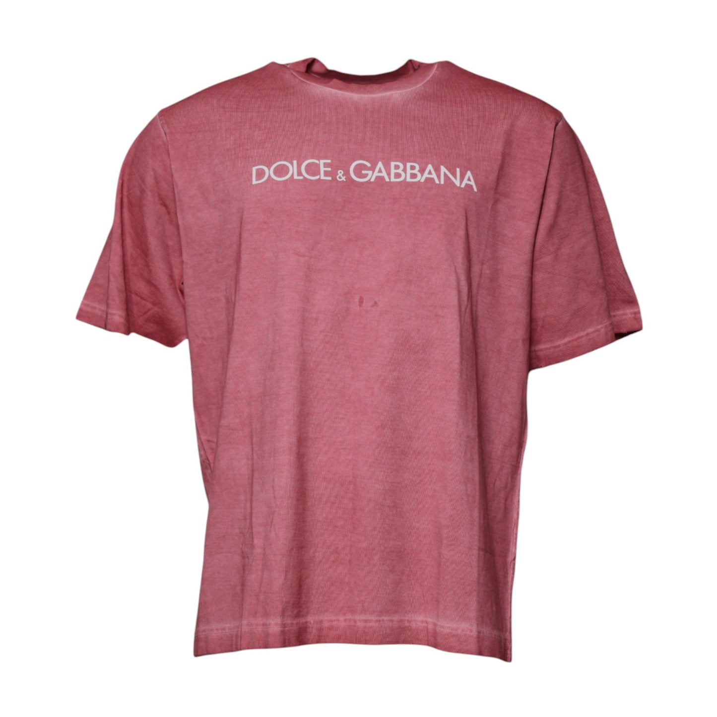 Dolce & Gabbana Pink Logo Print Cotton Crew Neck T-shirt by Dolce & Gabbana