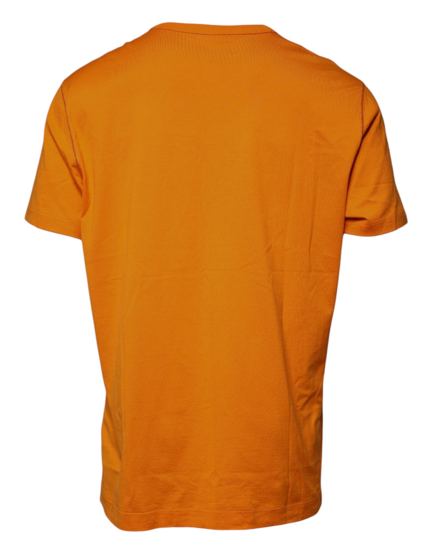 Dolce & Gabbana Orange Logo Cotton Crew Neck T-shirt by Dolce & Gabbana