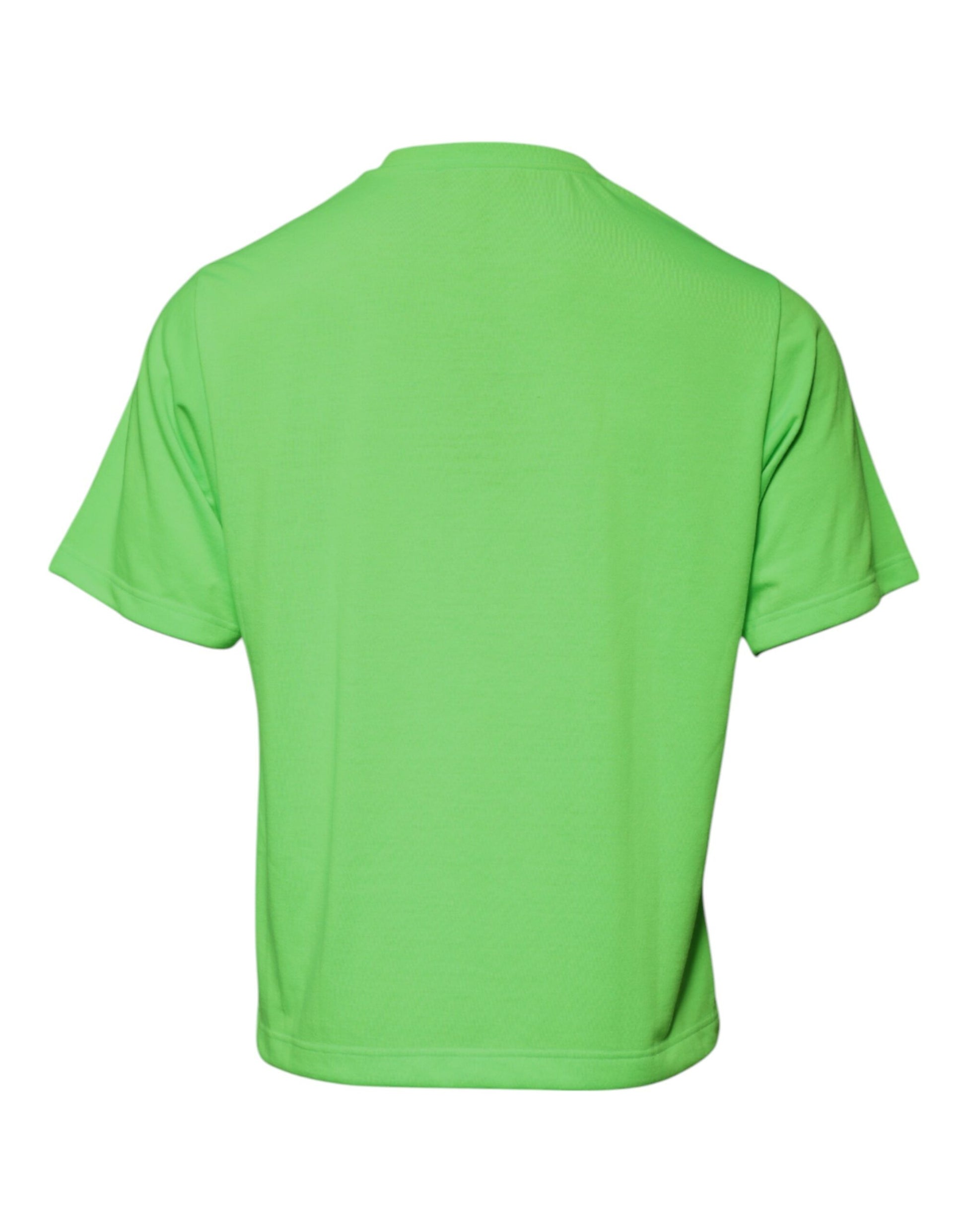 Dolce & Gabbana Green Logo Polyester Crew Neck T-shirt by Dolce & Gabbana