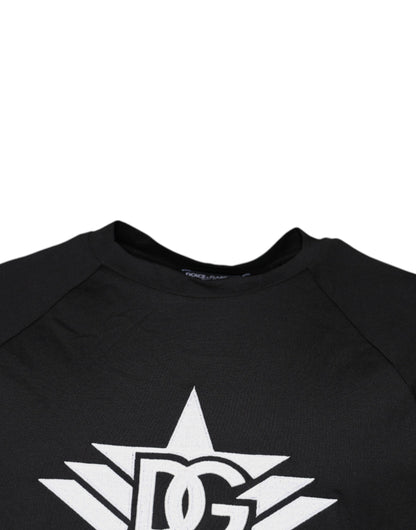 Dolce & Gabbana Black Logo Print Cotton Crew Neck T-shirt by Dolce & Gabbana