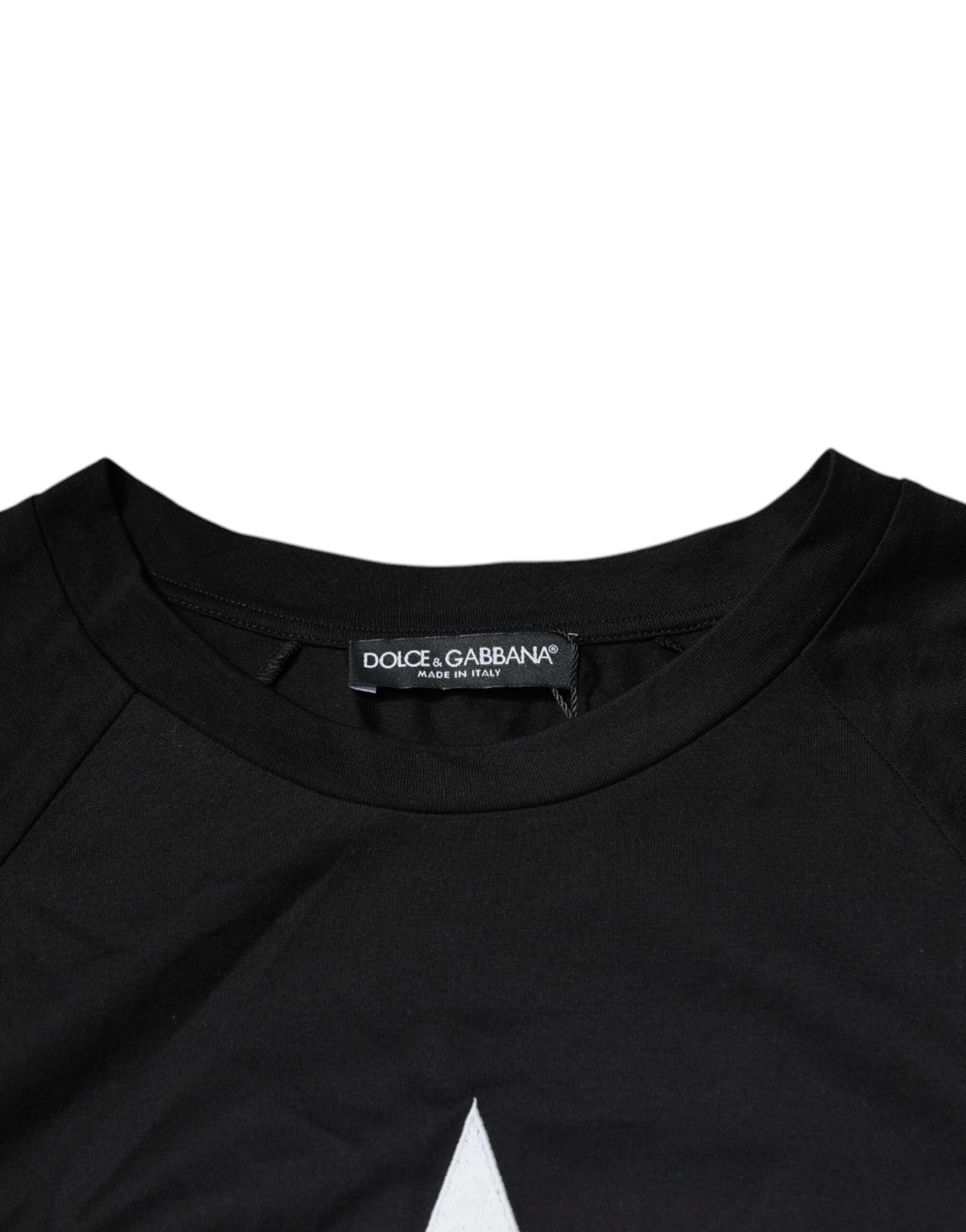 Dolce & Gabbana Black Logo Print Cotton Crew Neck T-shirt by Dolce & Gabbana