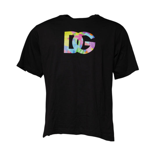 Dolce & Gabbana Black Logo Print Cotton Crew Neck T-shirt by Dolce & Gabbana