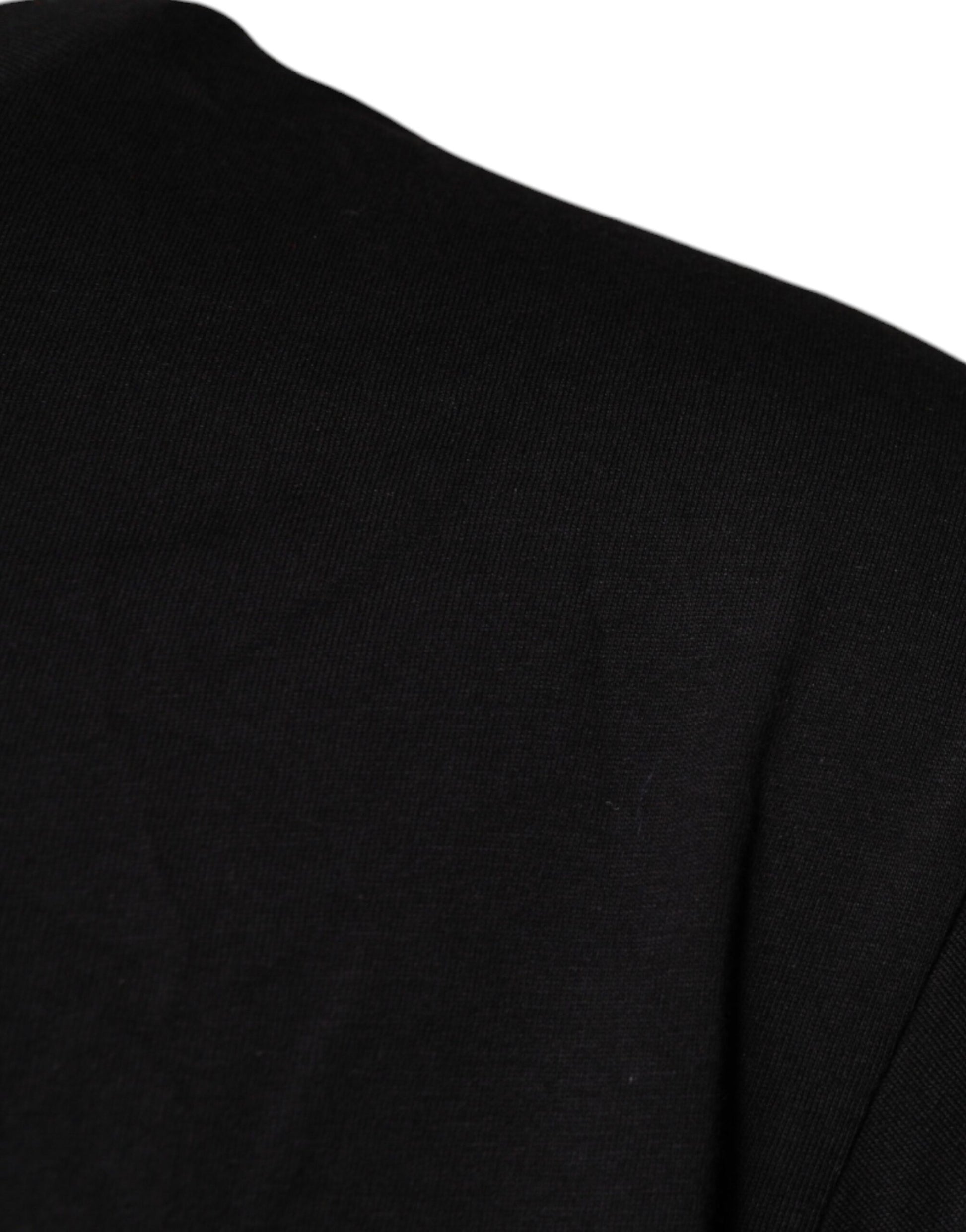 Dolce & Gabbana Black Logo Print Cotton Crew Neck T-shirt by Dolce & Gabbana
