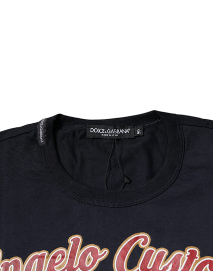 Dolce & Gabbana Blue Cotton Angel Print Short Sleeves T-shirt by Dolce & Gabbana