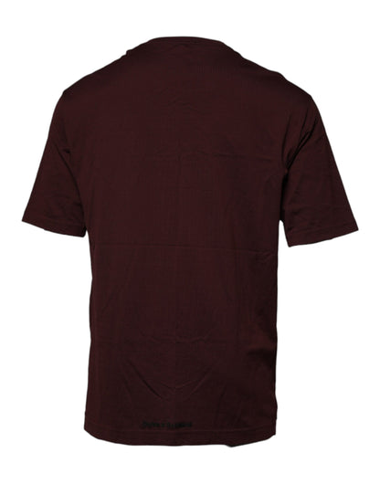 Dolce & Gabbana Brown Logo Print Cotton Crew Neck T-shirt by Dolce & Gabbana