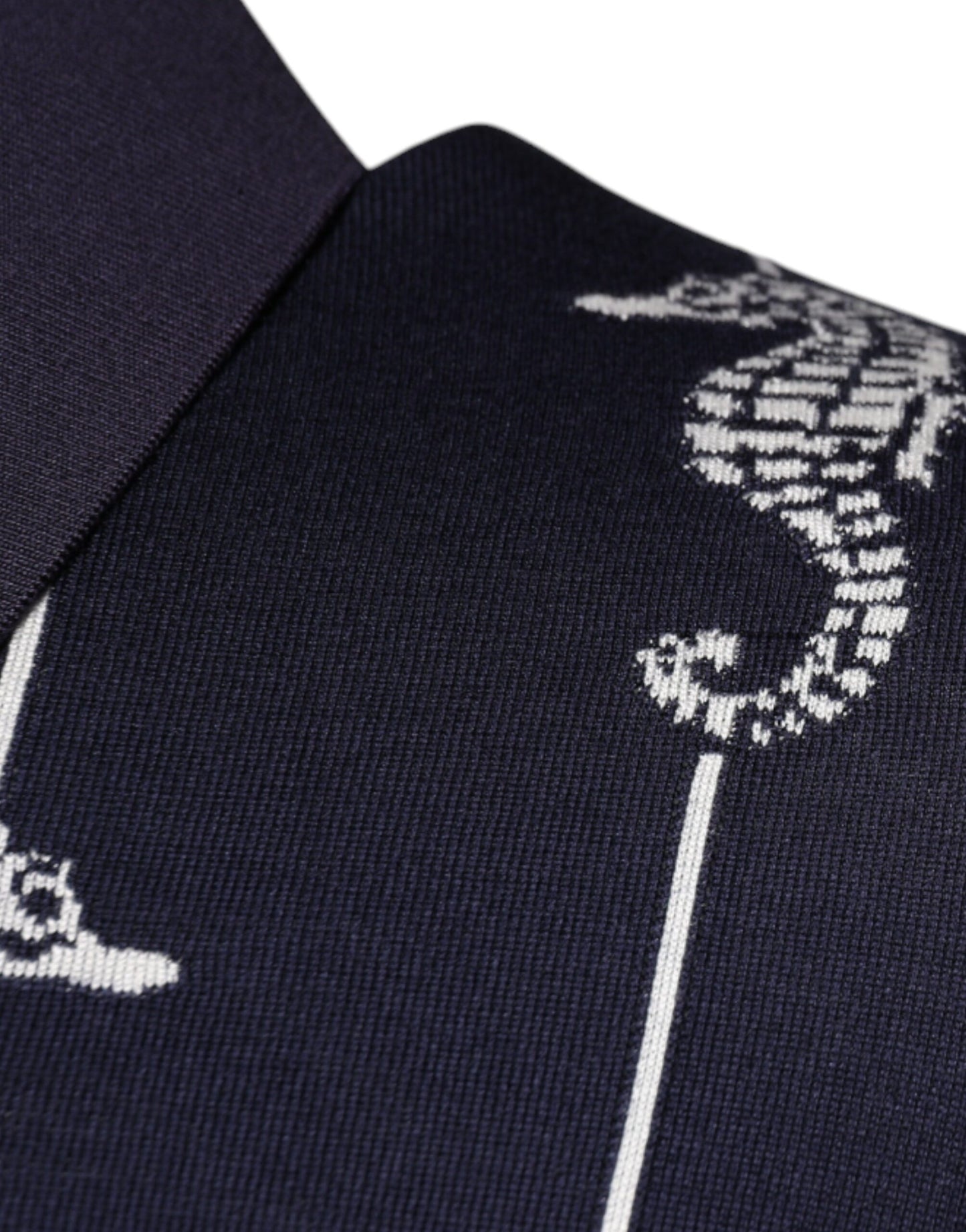 Polo Dolce &amp; Gabbana bleu foncé à col hippocampe