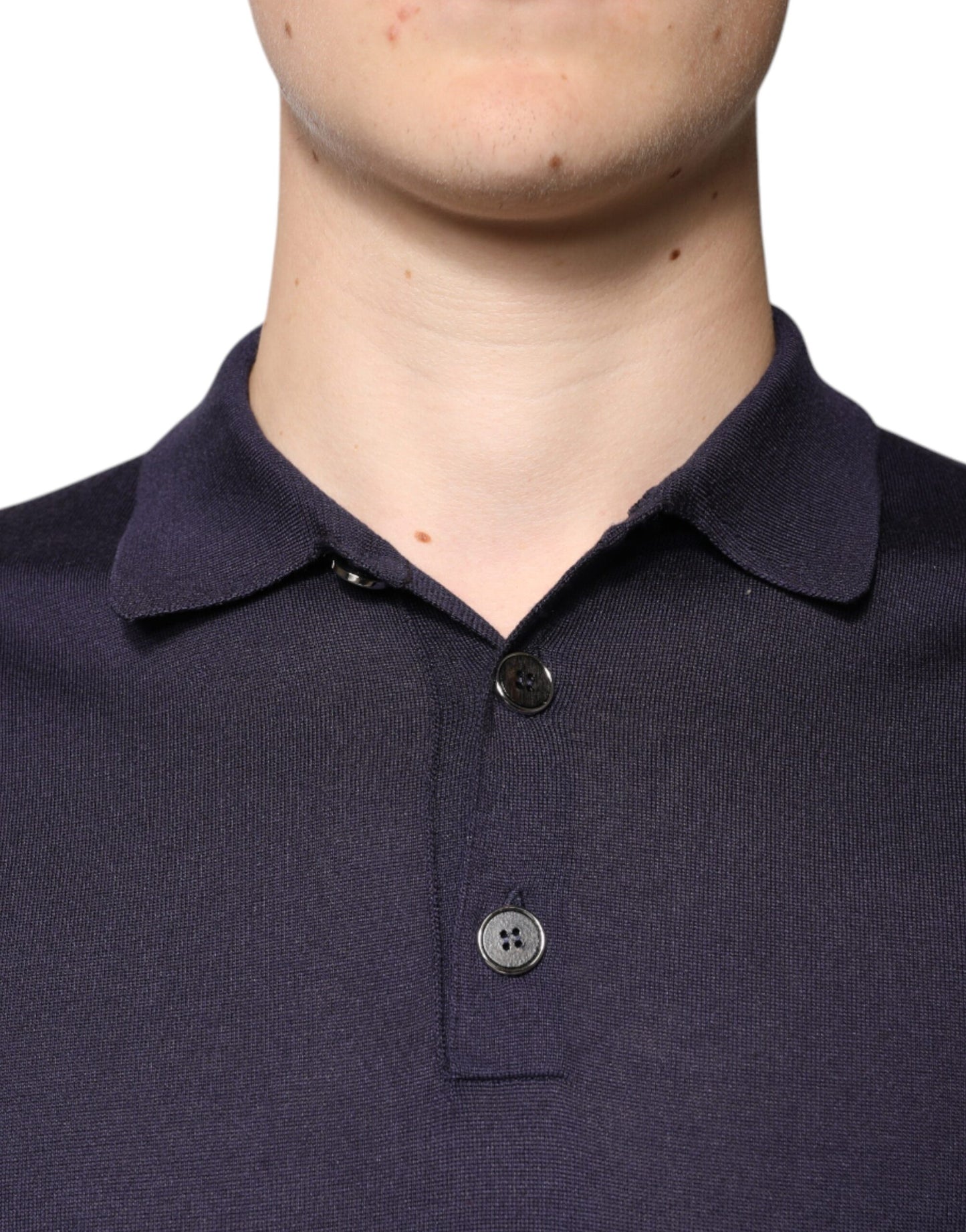 Dolce & Gabbana Blue Silk Collared Short Sleeves Polo T-shirt by Dolce & Gabbana