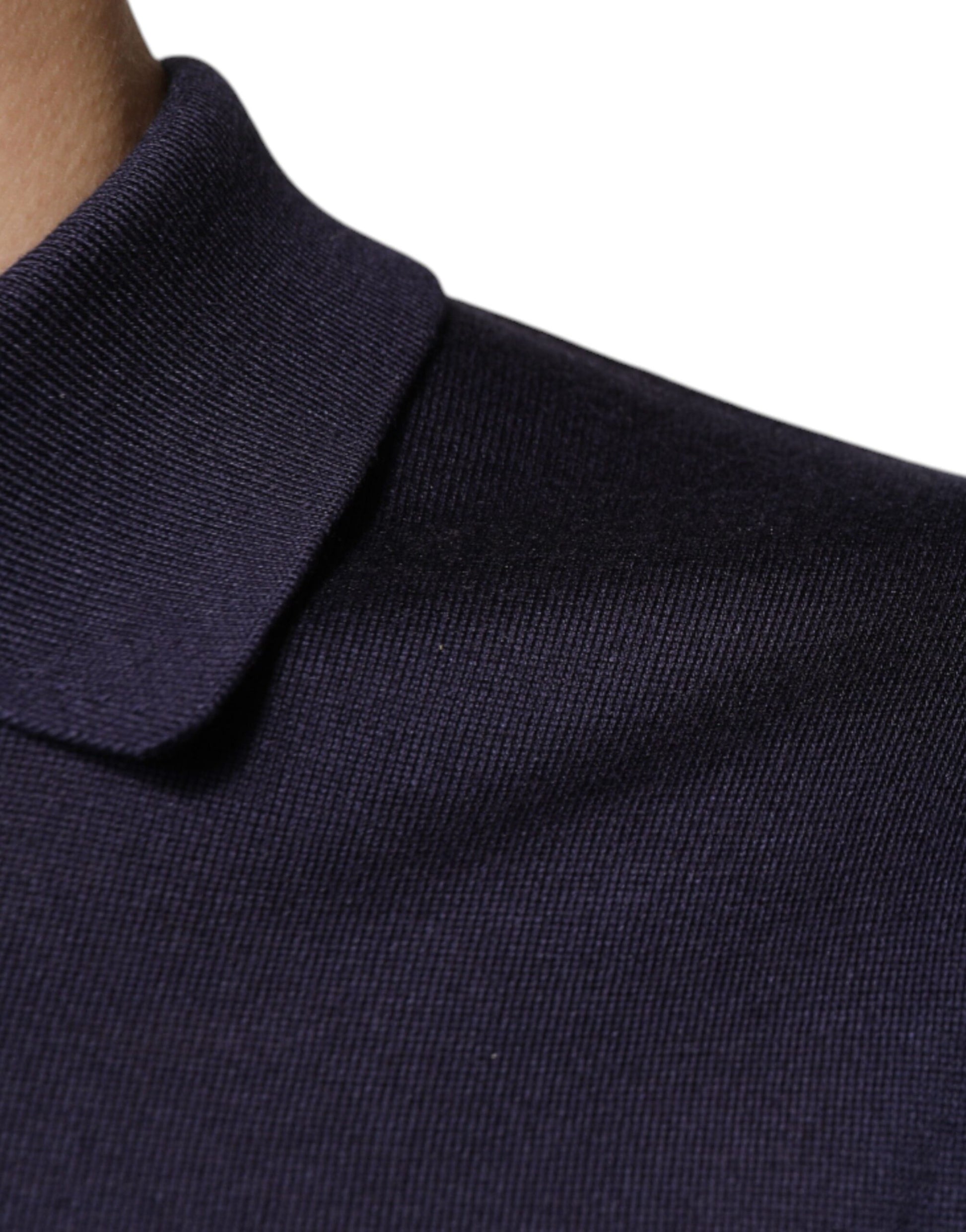 Dolce & Gabbana Blue Silk Collared Short Sleeves Polo T-shirt by Dolce & Gabbana