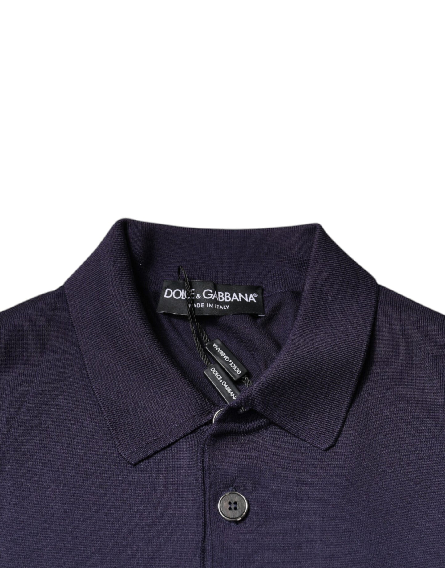 Dolce & Gabbana Blue Silk Collared Short Sleeves Polo T-shirt by Dolce & Gabbana