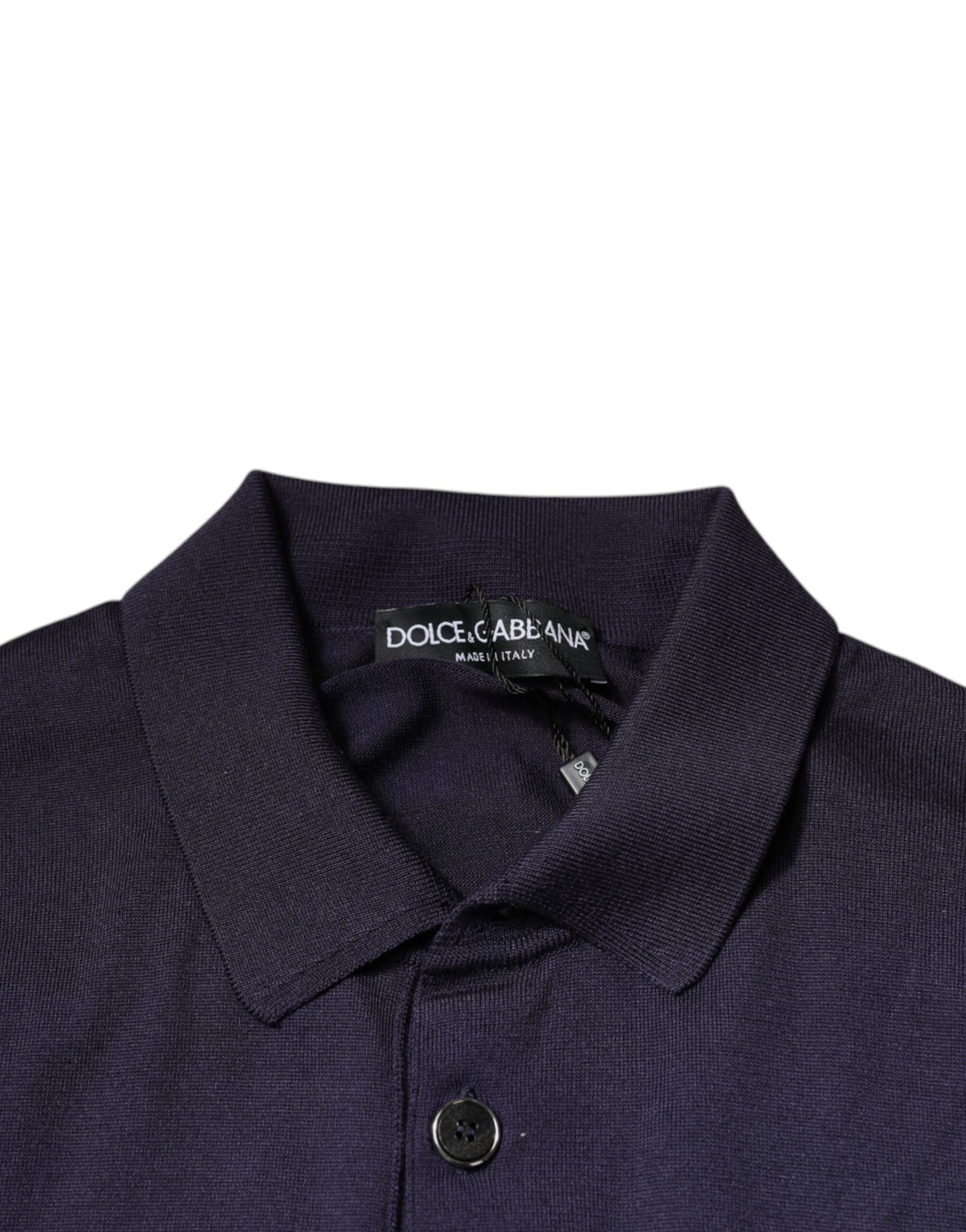 Dolce & Gabbana Blue Silk Collared Short Sleeves Polo T-shirt by Dolce & Gabbana