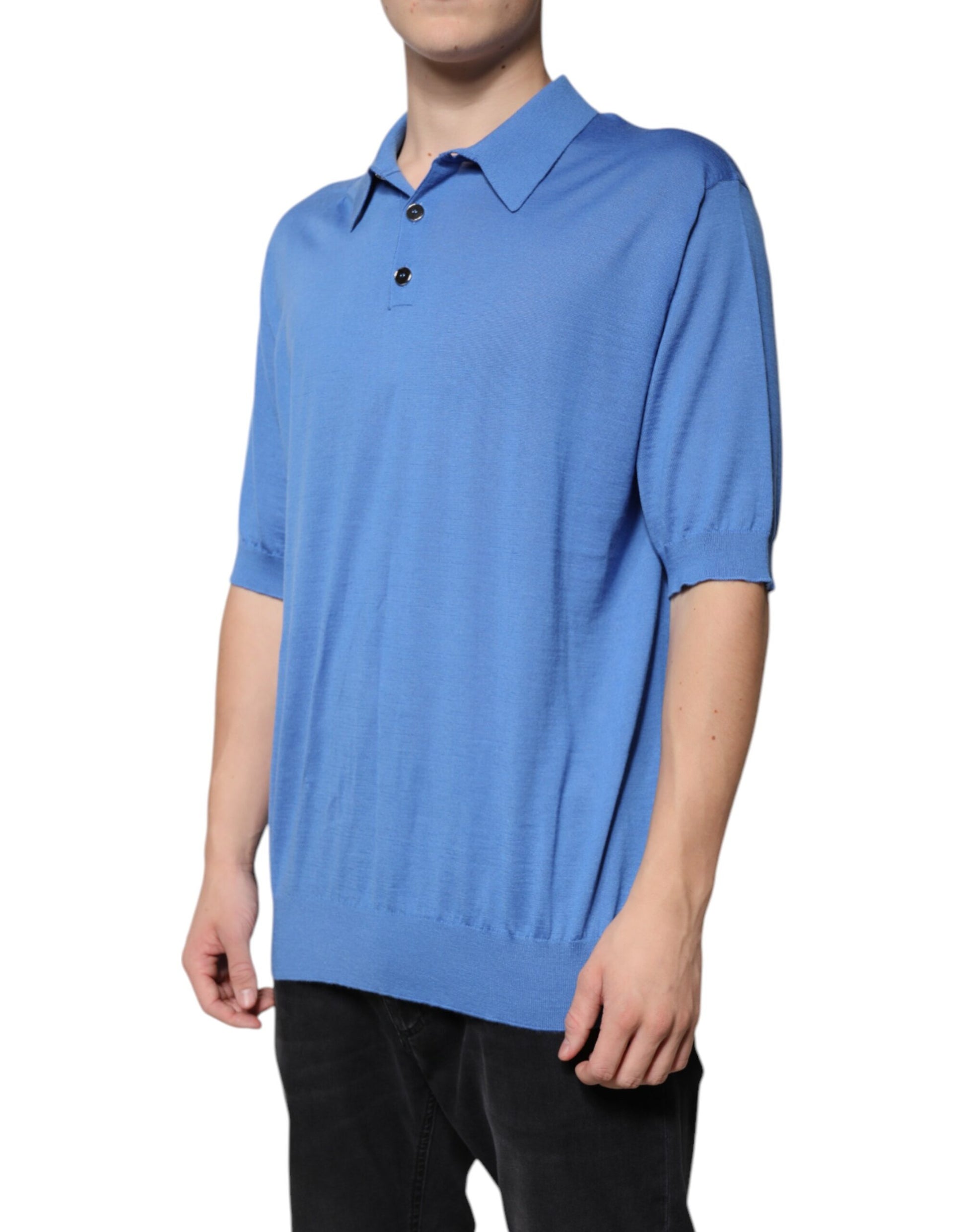 Dolce & Gabbana Blue Collared Short Sleeves Polo T-shirt by Dolce & Gabbana