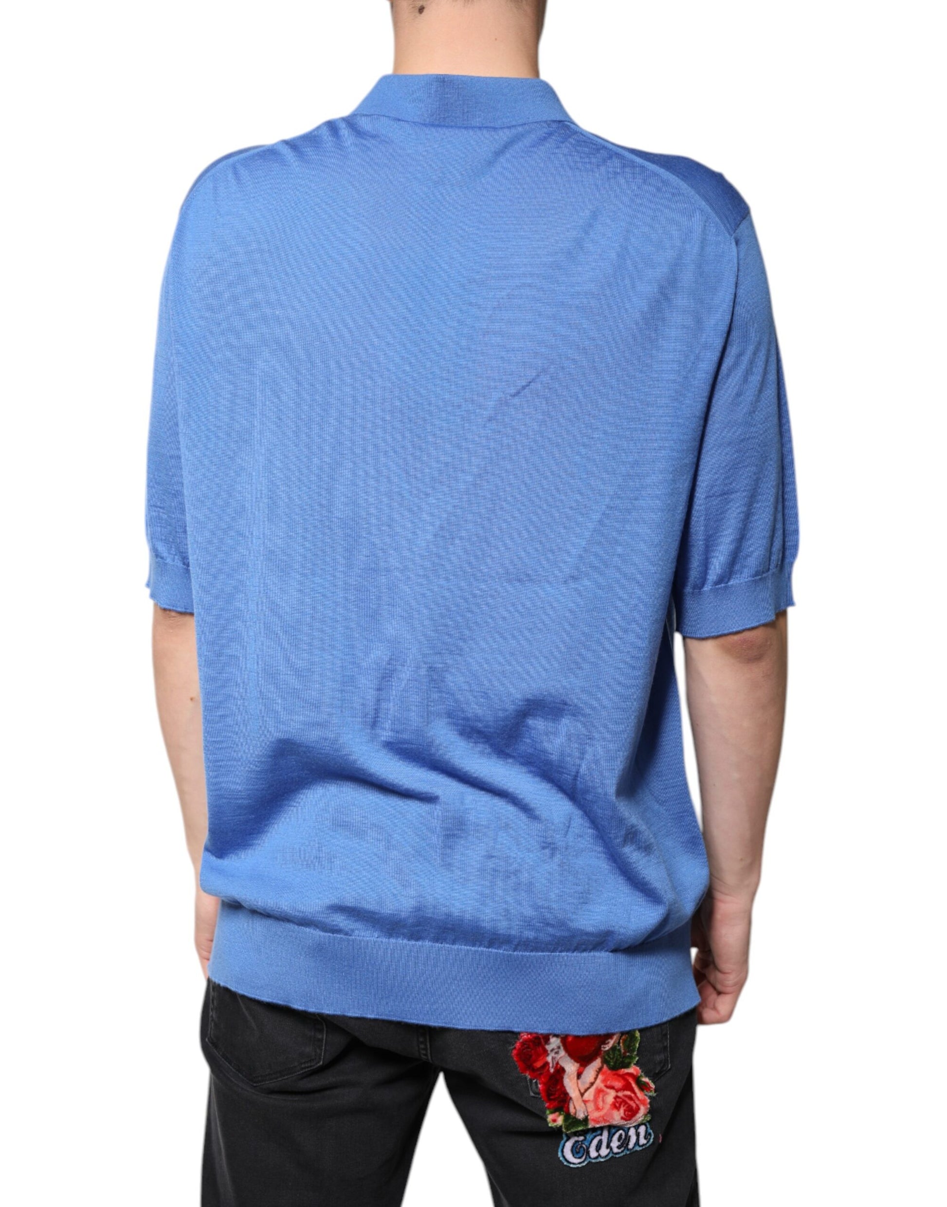 Dolce & Gabbana Blue Collared Short Sleeves Polo T-shirt by Dolce & Gabbana