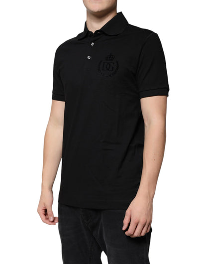 Dolce & Gabbana Black DG Collared Short Sleeves Polo T-shirt by Dolce & Gabbana