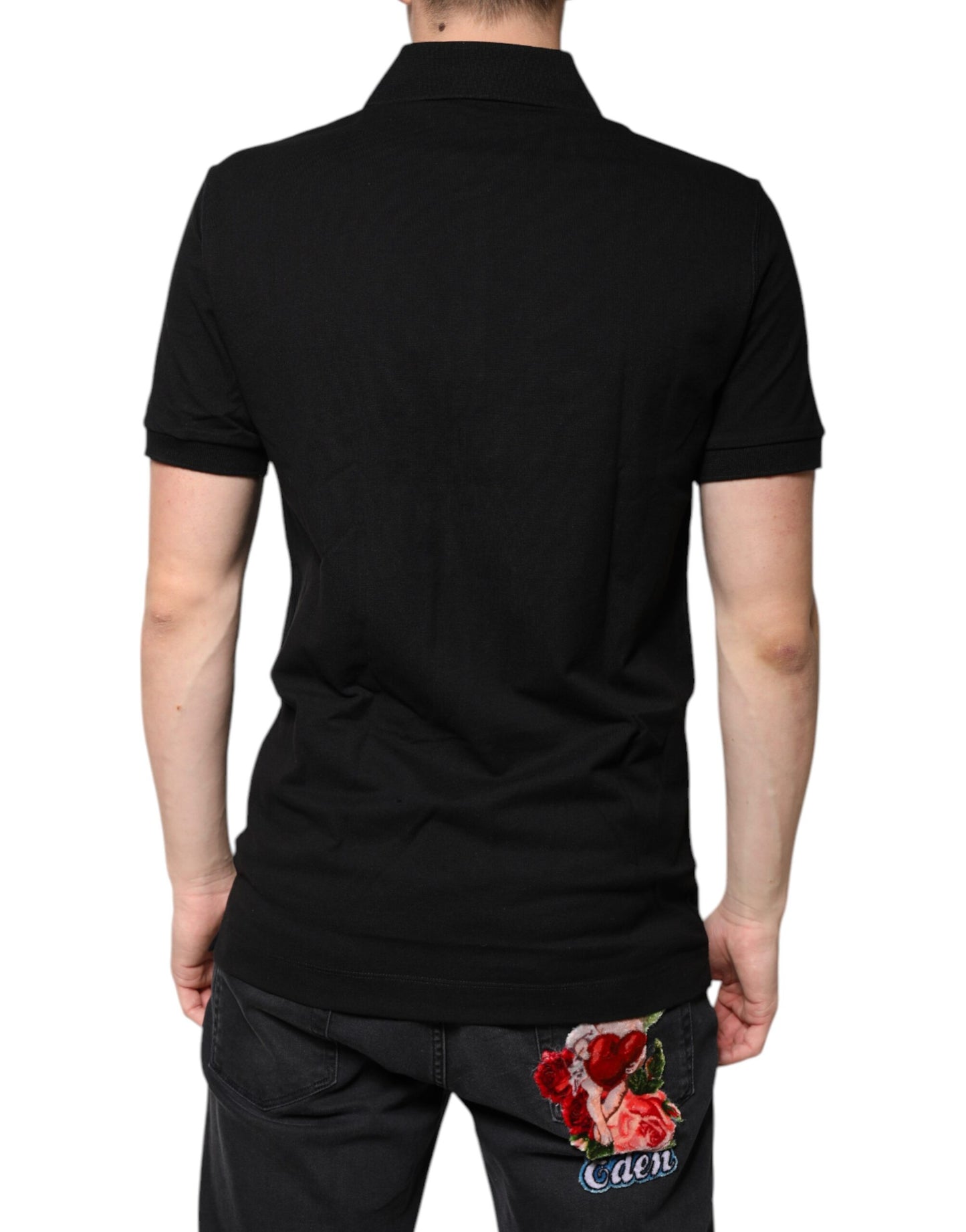 Dolce & Gabbana Black DG Collared Short Sleeves Polo T-shirt by Dolce & Gabbana