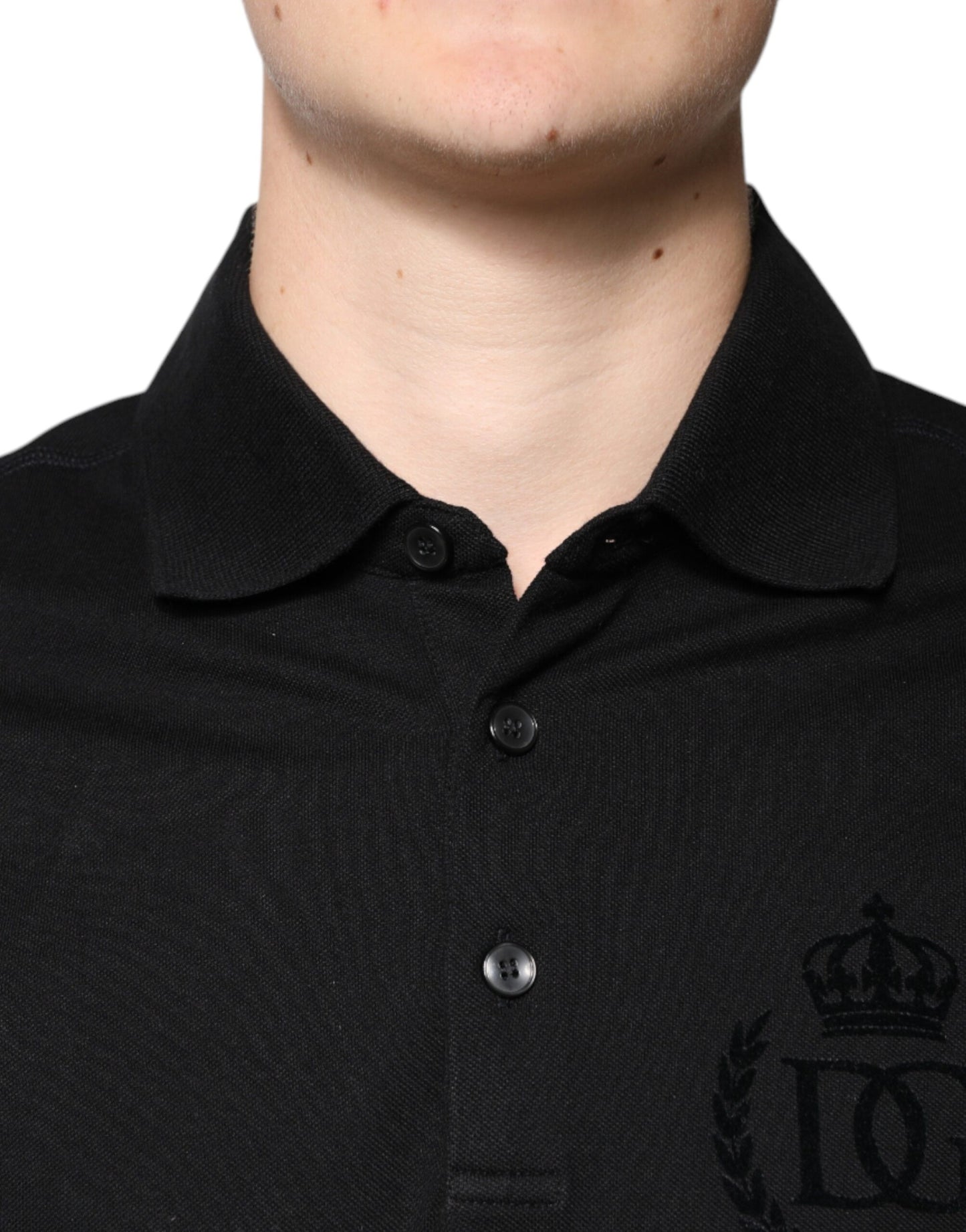 Dolce & Gabbana Black DG Collared Short Sleeves Polo T-shirt by Dolce & Gabbana