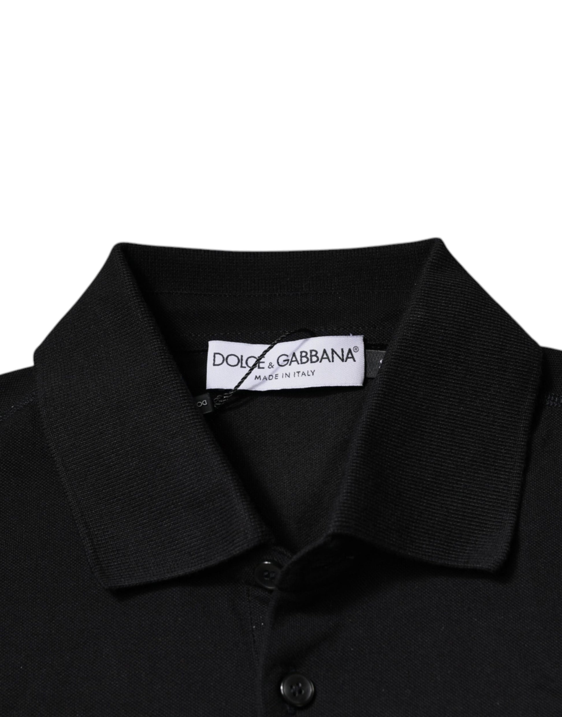 Dolce & Gabbana Black DG Collared Short Sleeves Polo T-shirt by Dolce & Gabbana