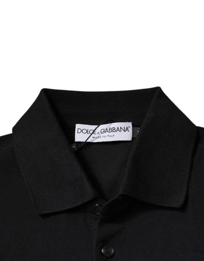 Dolce & Gabbana Black DG Collared Short Sleeves Polo T-shirt by Dolce & Gabbana
