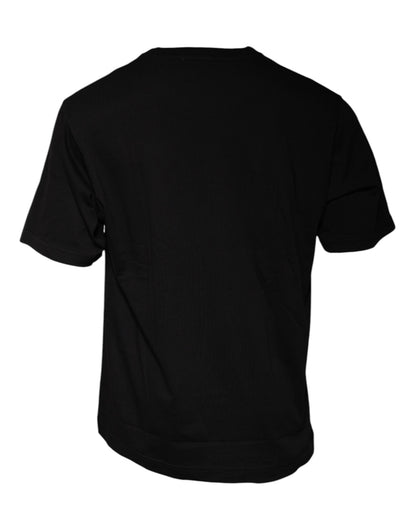 Dolce & Gabbana Black Logo Print Cotton Short Sleeve T-shirt by Dolce & Gabbana