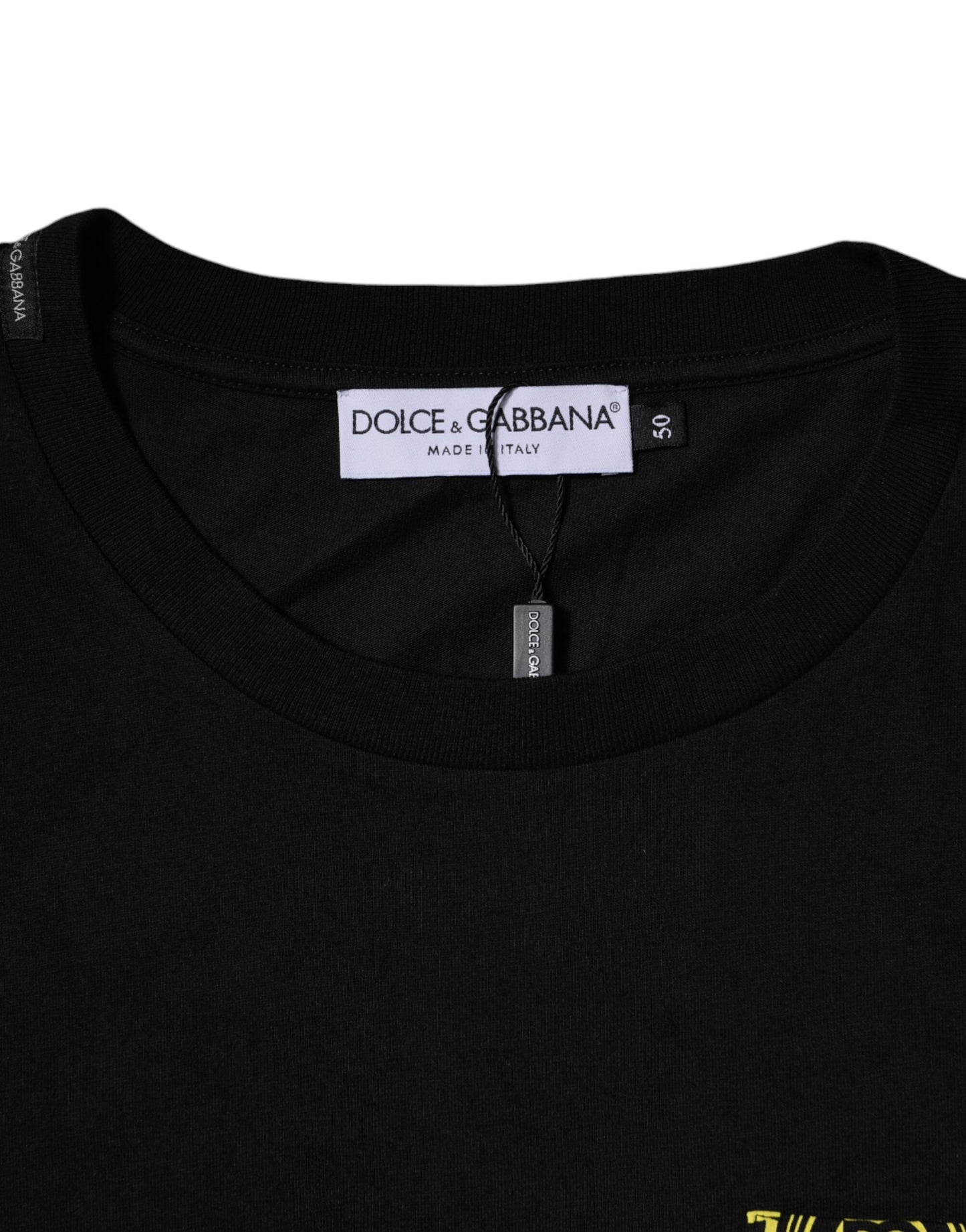 Dolce & Gabbana Black Logo Print Cotton Short Sleeve T-shirt by Dolce & Gabbana