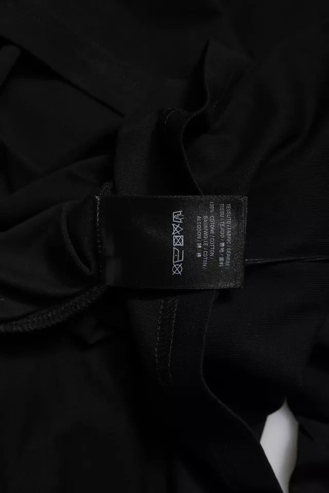T-shirt col rond manches courtes en coton noir à imprimé logo Balenciaga