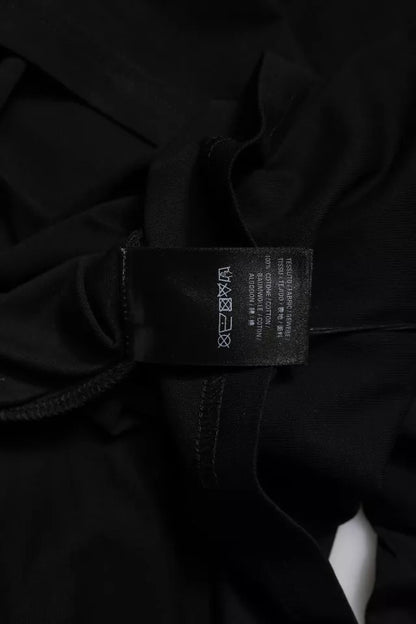 T-shirt col rond manches courtes en coton noir à imprimé logo Balenciaga