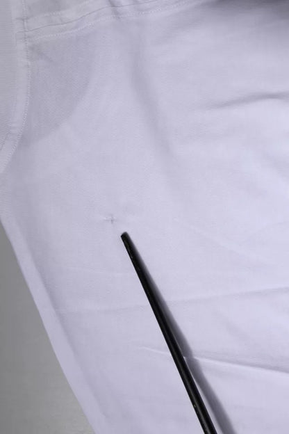 T-shirt à manches courtes et col ras du cou en coton blanc avec logo Balenciaga