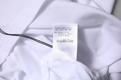 T-shirt à manches courtes et col ras du cou en jersey de coton blanc avec logo Balenciaga