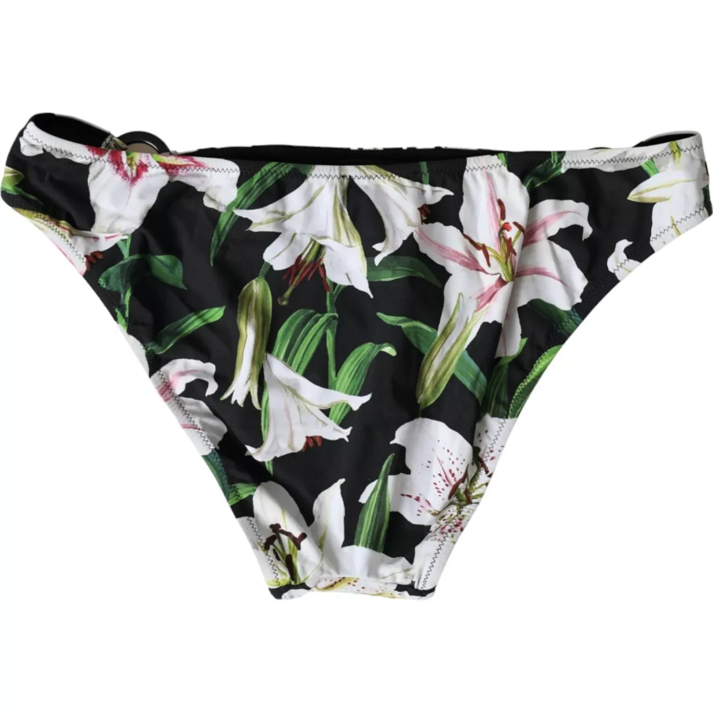 Bas de maillot de bain Dolce &amp; Gabbana imprimé lys noir