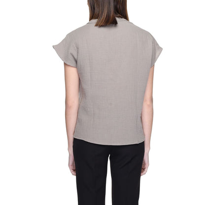 Jacqueline De Yong Gray Cotton Blouse
