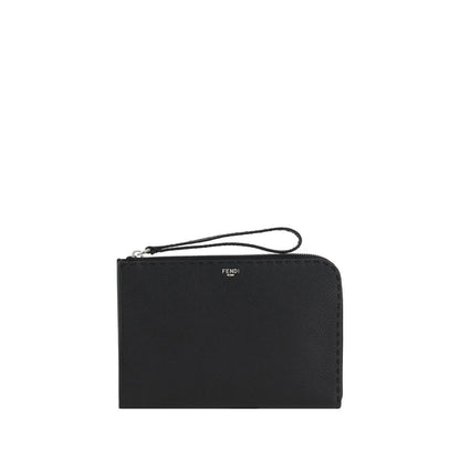 Sac pochette en cuir Fendi