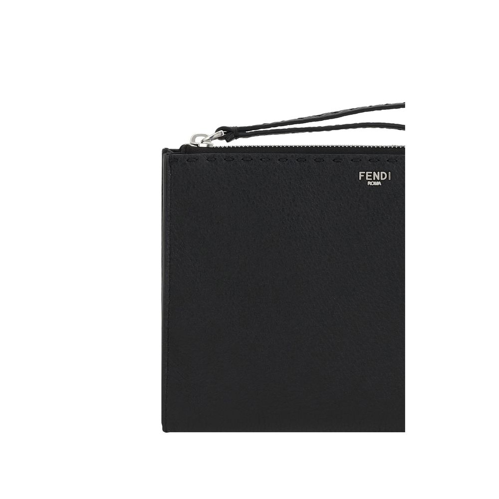 Sac pochette en cuir Fendi