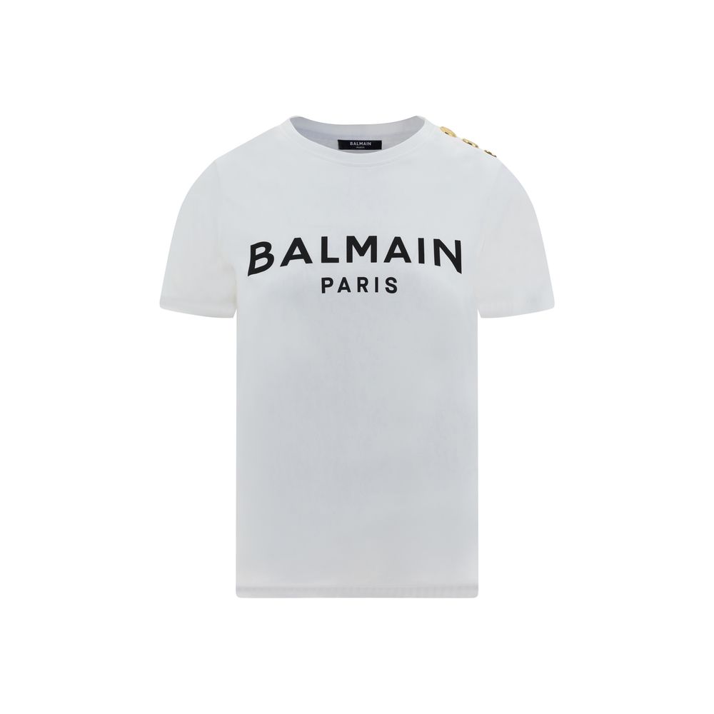 Balmain Logoed T Shirt Cotton Monochrome Luxury Essential