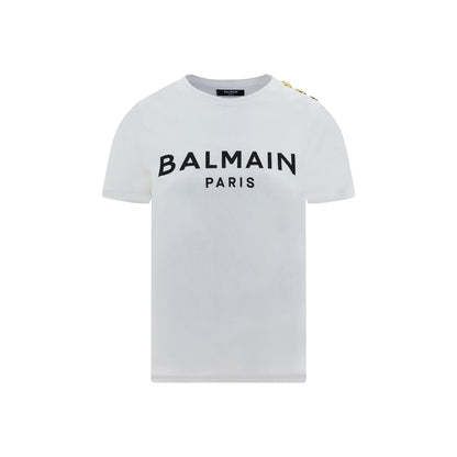 Balmain Logoed T Shirt Cotton Monochrome Luxury Essential