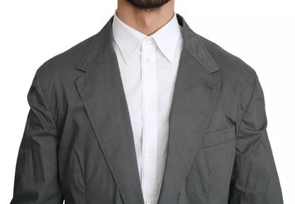 Blazer formel à simple boutonnage en coton gris Dolce &amp; Gabbana
