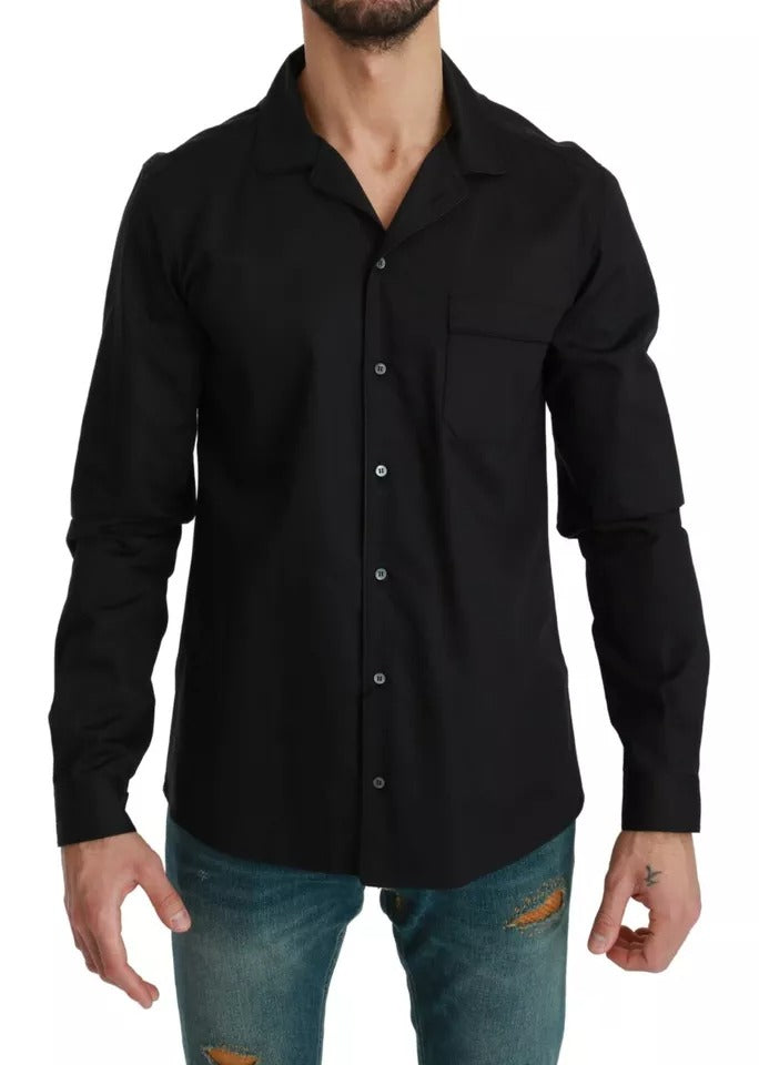 Dolce & Gabbana Blue Cotton Striped Pajama Lounge Shirt by Dolce & Gabbana