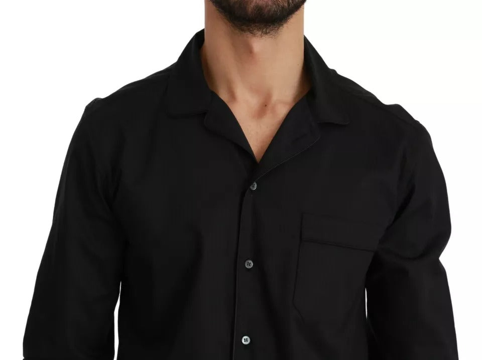 Dolce & Gabbana Blue Cotton Striped Pajama Lounge Shirt by Dolce & Gabbana
