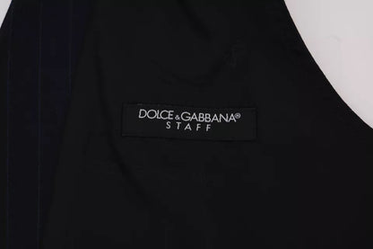 Gilet bleu en laine stretch Dolce &amp; Gabbana STAFF Cardigan