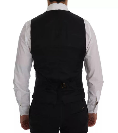 Gilet bleu en laine stretch Dolce &amp; Gabbana STAFF Cardigan