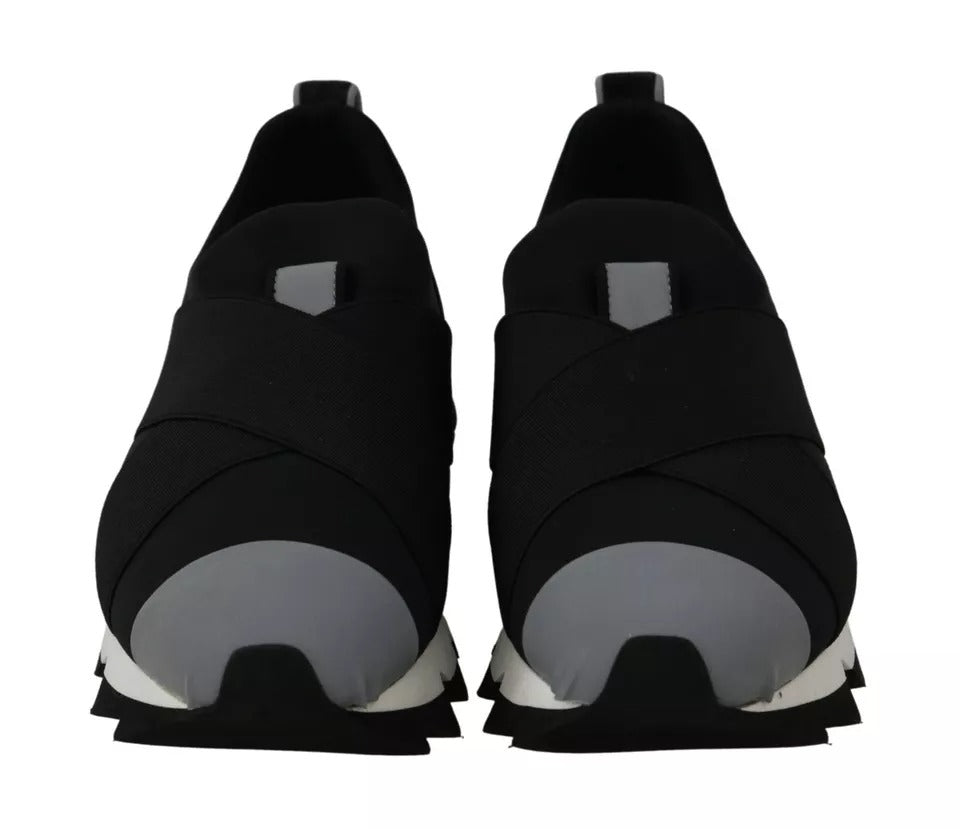 Dolce & Gabbana Black Shark Neoprene Stretch Sneakers Shoes by Dolce & Gabbana