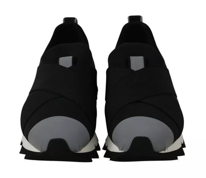 Dolce & Gabbana Black Shark Neoprene Stretch Sneakers Shoes by Dolce & Gabbana