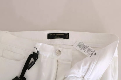 Dolce & Gabbana White Crystal Embellished Skinny Jeans by Dolce & Gabbana