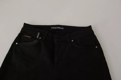 Dolce & Gabbana Black Mid Waist Slim Denim Cotton Stretch Jeans by Dolce & Gabbana