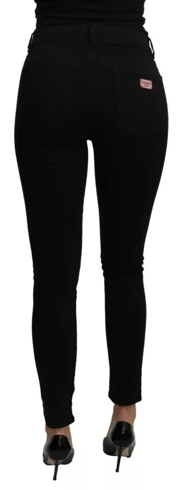 Dolce & Gabbana Black Mid Waist Slim Denim Cotton Stretch Jeans by Dolce & Gabbana