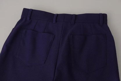 Mini short en coton bleu taille haute Dolce &amp; Gabbana