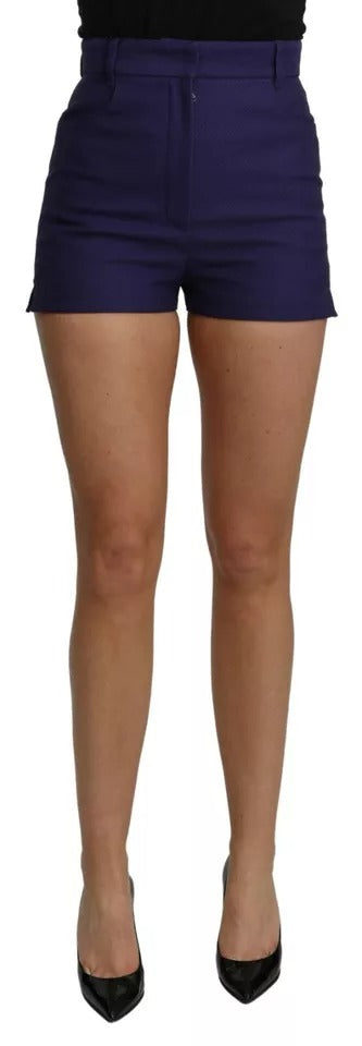 Mini short en coton bleu taille haute Dolce &amp; Gabbana